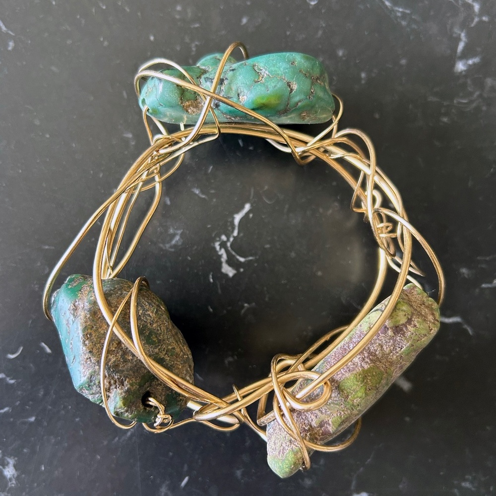 Kazuko Oshima Bracelet with Green Tibetan Turquoise